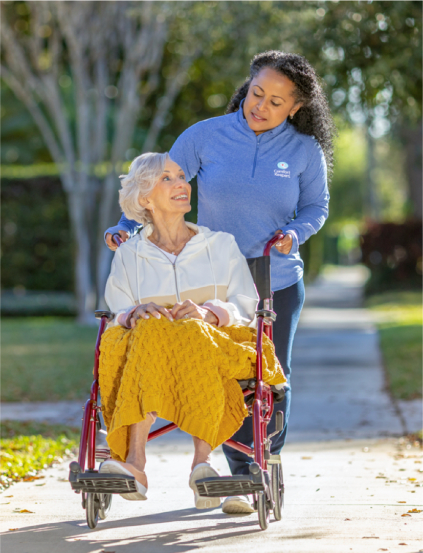 caregiver and client in wheelchair